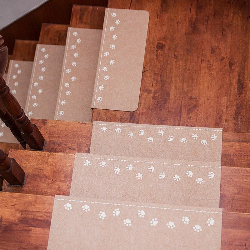 Self Adhesive Luminous Bear Claw Stair Mat Washable Safety Mute Step Anti-Slip Pad Water Absorbing Step Rug Carpet Stair