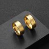Titanium Steel Ring for Men High-end Fashion Jewelry8mm Matte Beveled Edge Stainless Steel Ring Manufacturer