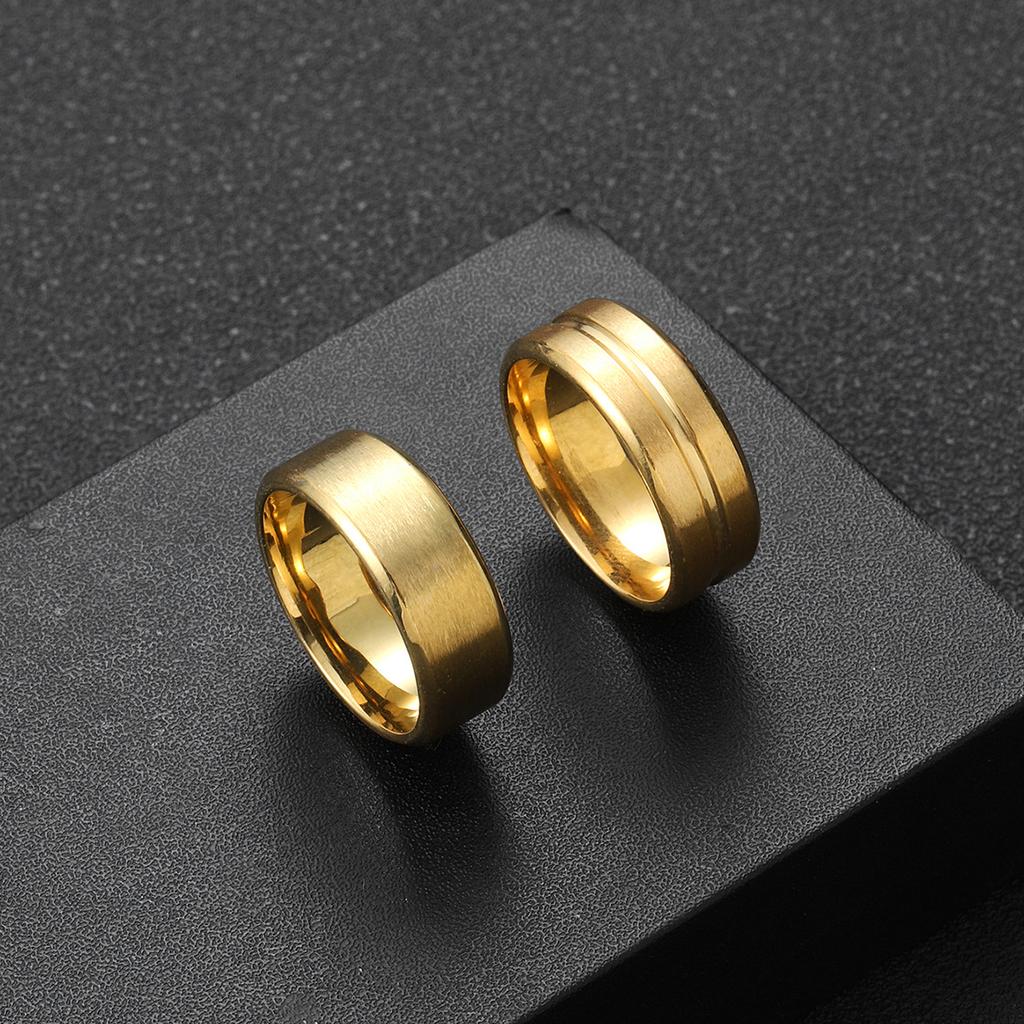 Titanium Steel Ring for Men High-end Fashion Jewelry8mm Matte Beveled Edge Stainless Steel Ring Manufacturer