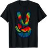 PEACE SIGN Love 60s Style Tie Dye Hippie Costume Shirt Unisex Style Shirts for Women Casual Tops Print Streetwear T-shirts