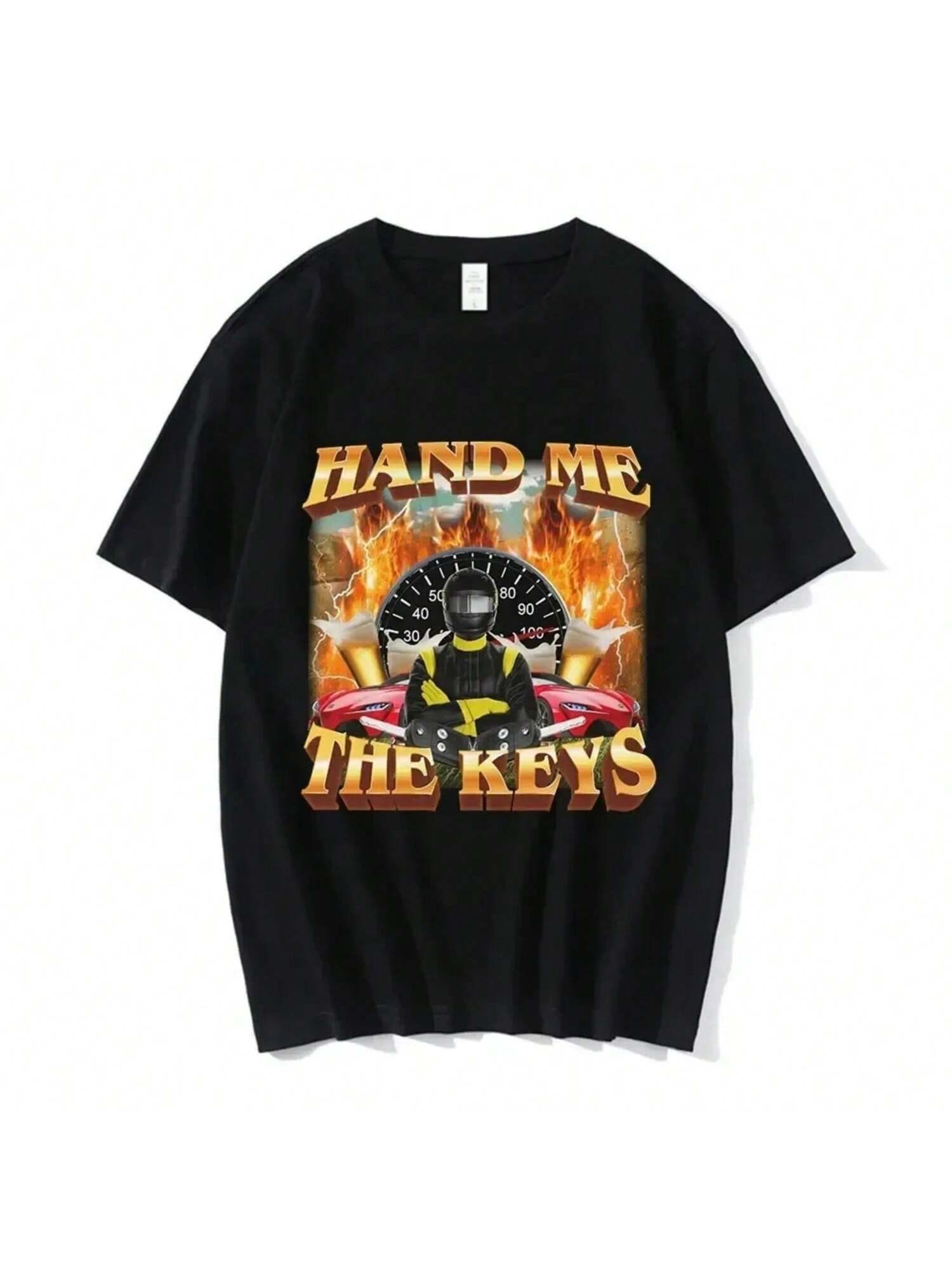 Funny Hand Me The Keys Meme Graphic T-Shirt Fashion Vintage Short Sleeves T-Shirts Casual Oversized T Shirt S разноцветный