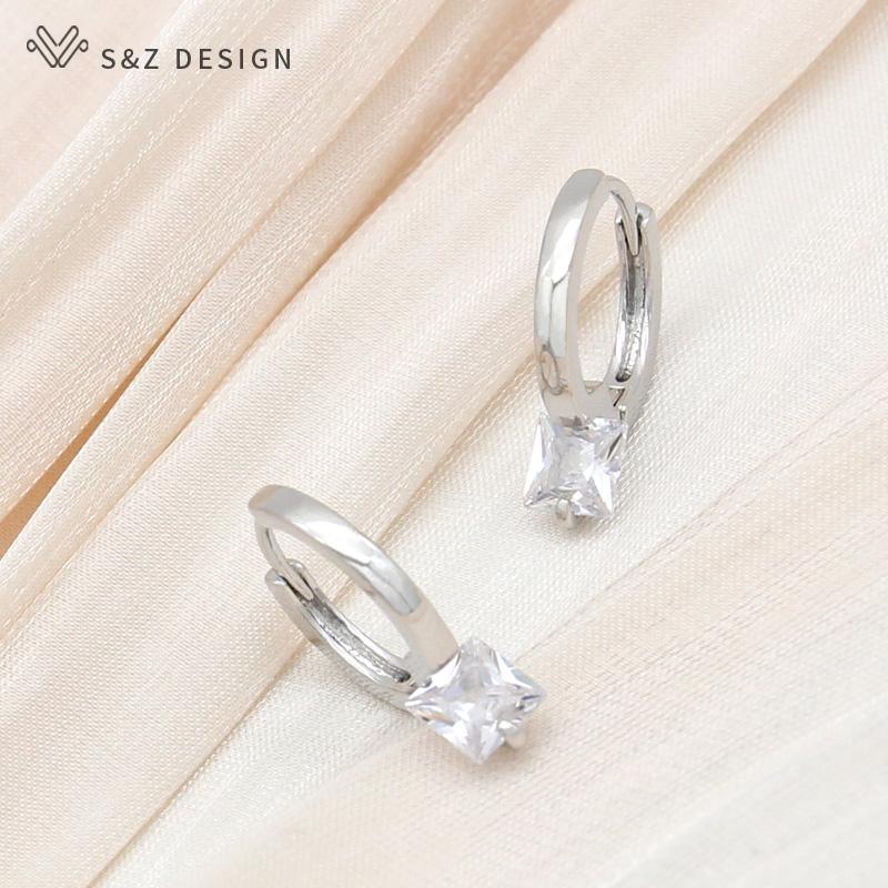 

Модные элегантные серьги-подвески цвета розового золота с квадратным цирконием для женщин, свадебные украшения, модные серьги в подарок