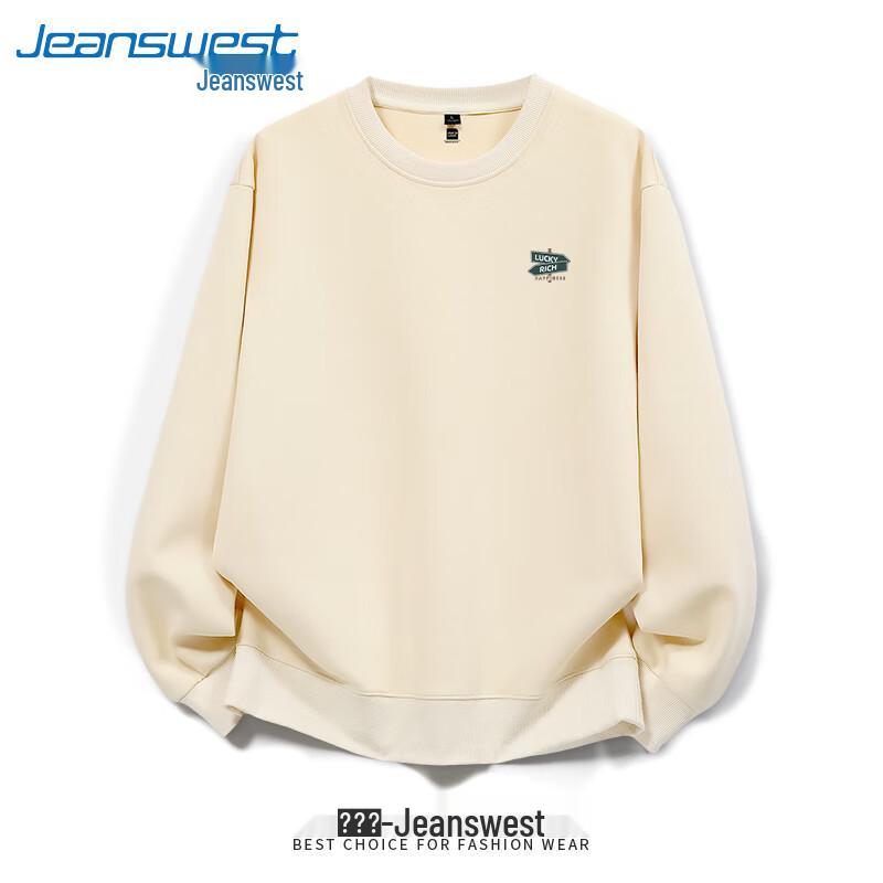 Jeanswest Men's American Letter Print Crew Neck Sweatshirt