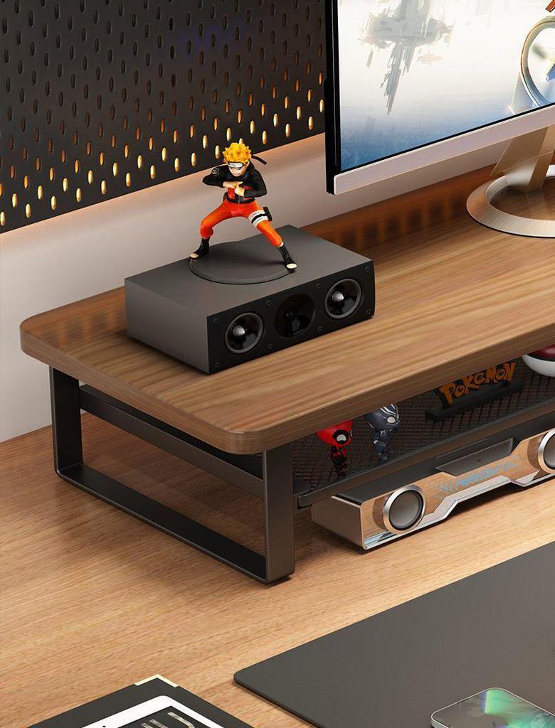 Rotatable Plastic Monitor Riser with Drawer - Ergonomic Desk Storage and Neck Protection