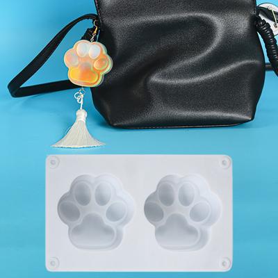 Silicone Mold 2 Cavity Heat-resistant DIY Mini Variety Cat Claw Silicone Mold for Handicraft