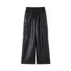 Rap Cargo Pocket Elastic Waist Leather Pants Aq1Lp260