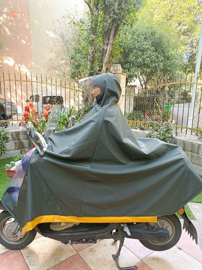 Enhanced Electric Vehicle Motorcycle Rain Poncho with Double Windshield
