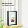 1 Set Cornice per Foto Impronta Mano Famiglia Cornice in Legno Fai da Te Kit Cornice per Foto Impronta Mano Con 6 Colori Penna Gomma Pennello Ricordo