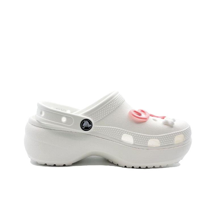 Crocs Classic Platform Lined Clog Cute Campus Beach EVA Comfortable and Versatile Hole Shoes Unisex White