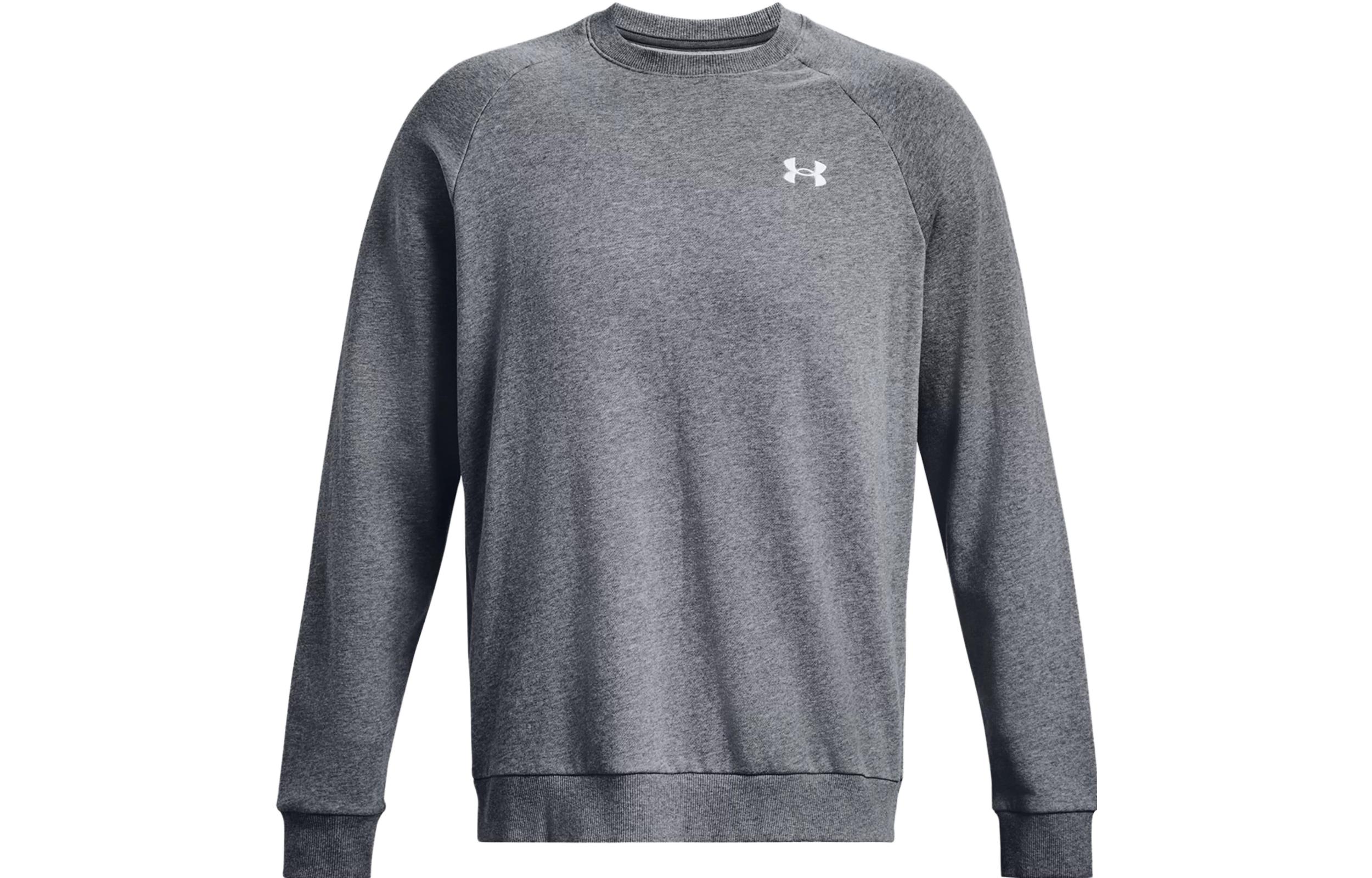 Under Armour Rival Fleece Sweatshirts Men s Gray Crew Neck Thickened Regular 1382295-012 LG
