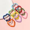 5pcs Cute Colorful Heart Spray Paint Keyring Keychain Split Ring Metal Car Key Ring for DIY Handmade Jewelry Making Accessories