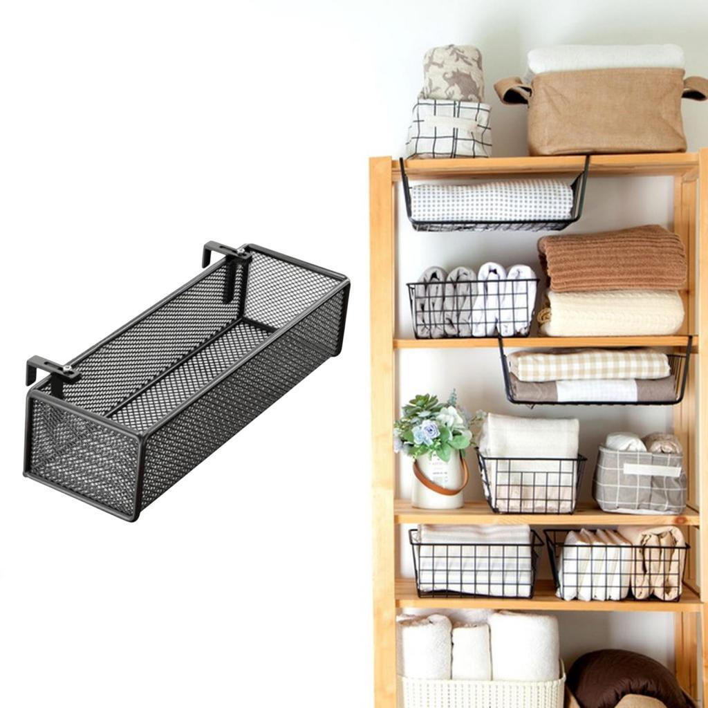 Bed Metal Storage Basket for Books, Night Hanger Organizer Dorm Room