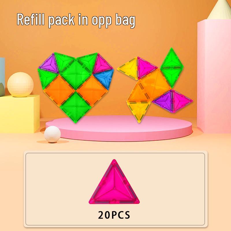 Stained Glass Magnetic Tile Building Blocks - Educational Toy for Developing Spatial Thinking