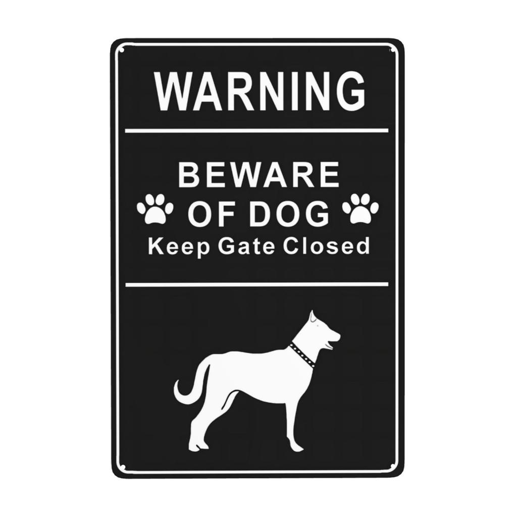Pc Attention au Chien Panneaux Avertissement Interdiction d'Entrer Panneaux Métalliques Propriété Privée Chien sur les Lieux Panneau pour Jardin Décoration Extérieure x I