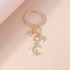 Romantic Moon Star Keychains Crystal Key Rings Gift for Women Men Car Key  Handbag Pendants Jewelry Making Accessorie
