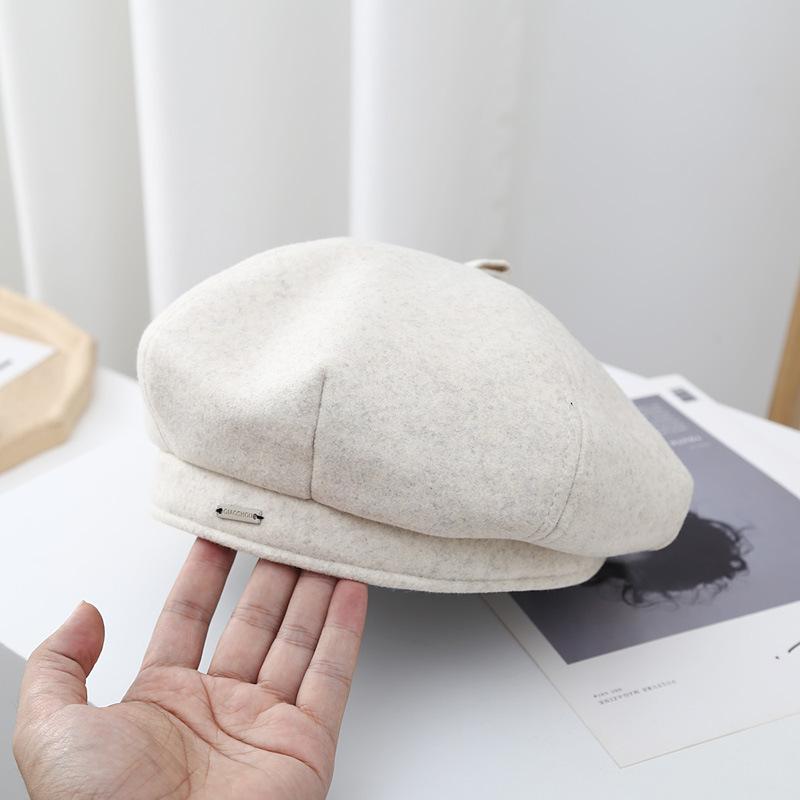 Korean Hat Women's Fashionable Autumn and Winter Woolen Beret with Face Small Big Head Beret Hat  Versatile Retro Painter Hat