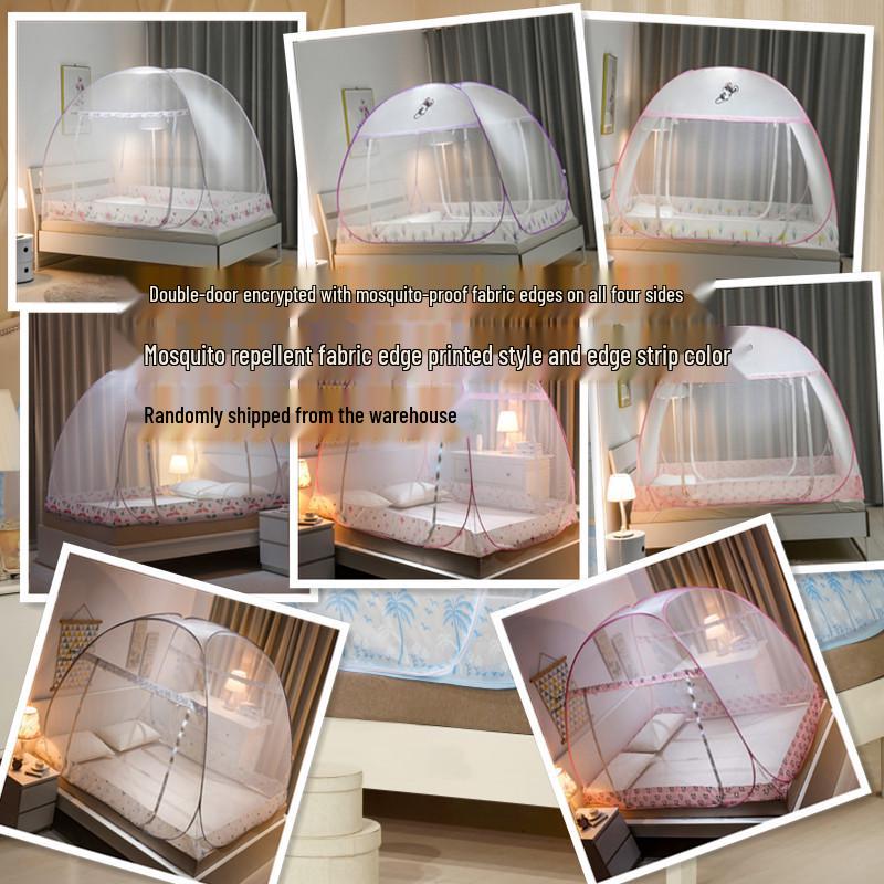 Mongolian Yurt Foldable Mosquito Net for Home & Dorm Bunk Beds - No Installation Needed