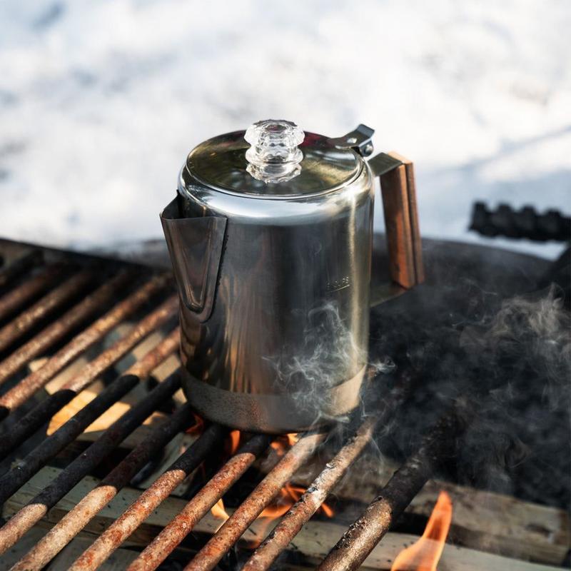Perkolator Kaffekanna Kaffebryggare Perkolator Bärbar Maskin med Kompakt Vintage Design för Husbil Camping Picknick