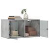 Wall Cabinet with Glass Doors Concrete Grey 68.5 x 37 x 35 cm