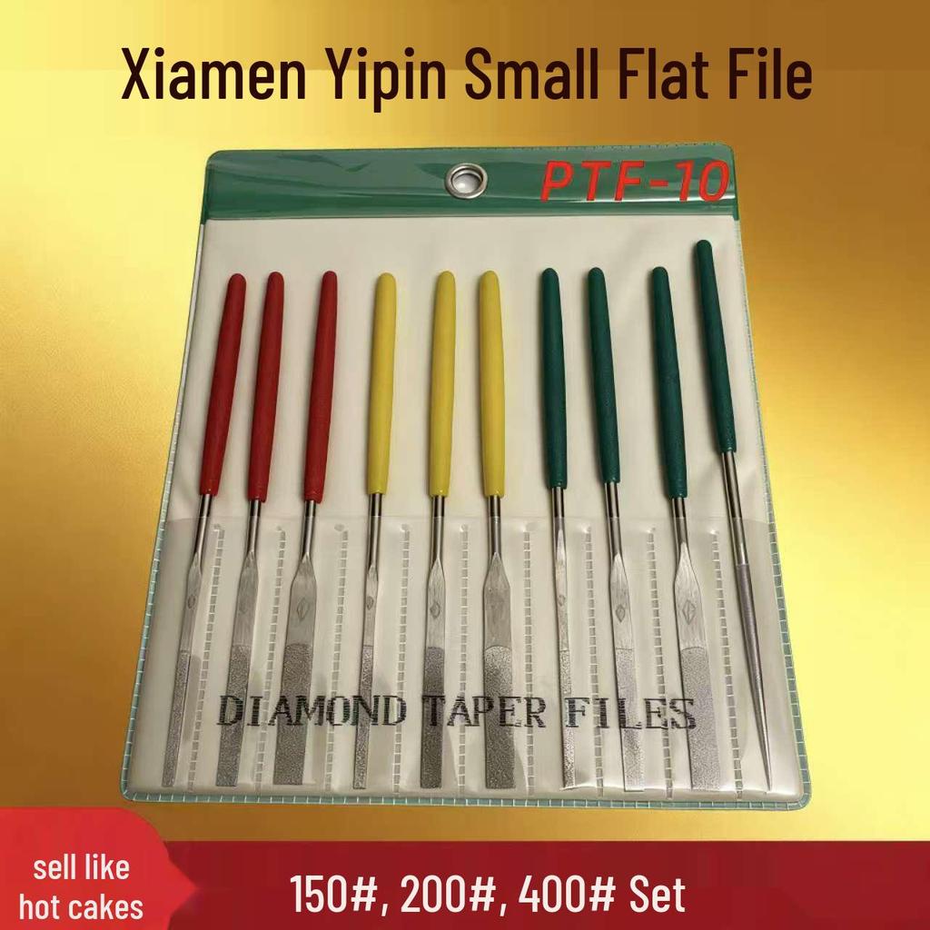 Diamond Flat-Tapered File Set CF-400: Alloy Metal Mold Grinding & Shaping Tool