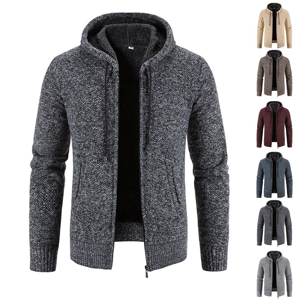 Cardigan  Leisure  Loose  Hooded Hood  Knitted Sweater