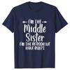 Sister Rules Gifts T Shirts Sweet Fashion Women Tshirt Funny Oldest Middle Youngest Sister Tees Sarcastic Sibling Matching Shirt
