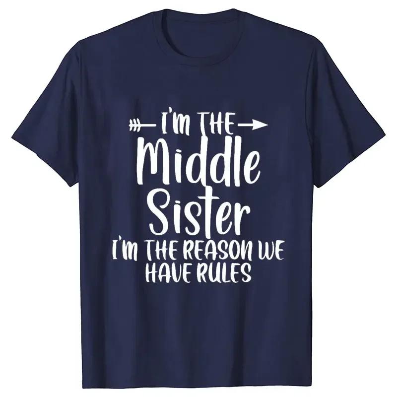 Sister Rules Gifts T Shirts Sweet Fashion Women Tshirt Funny Oldest Middle Youngest Sister Tees Sarcastic Sibling Matching Shirt