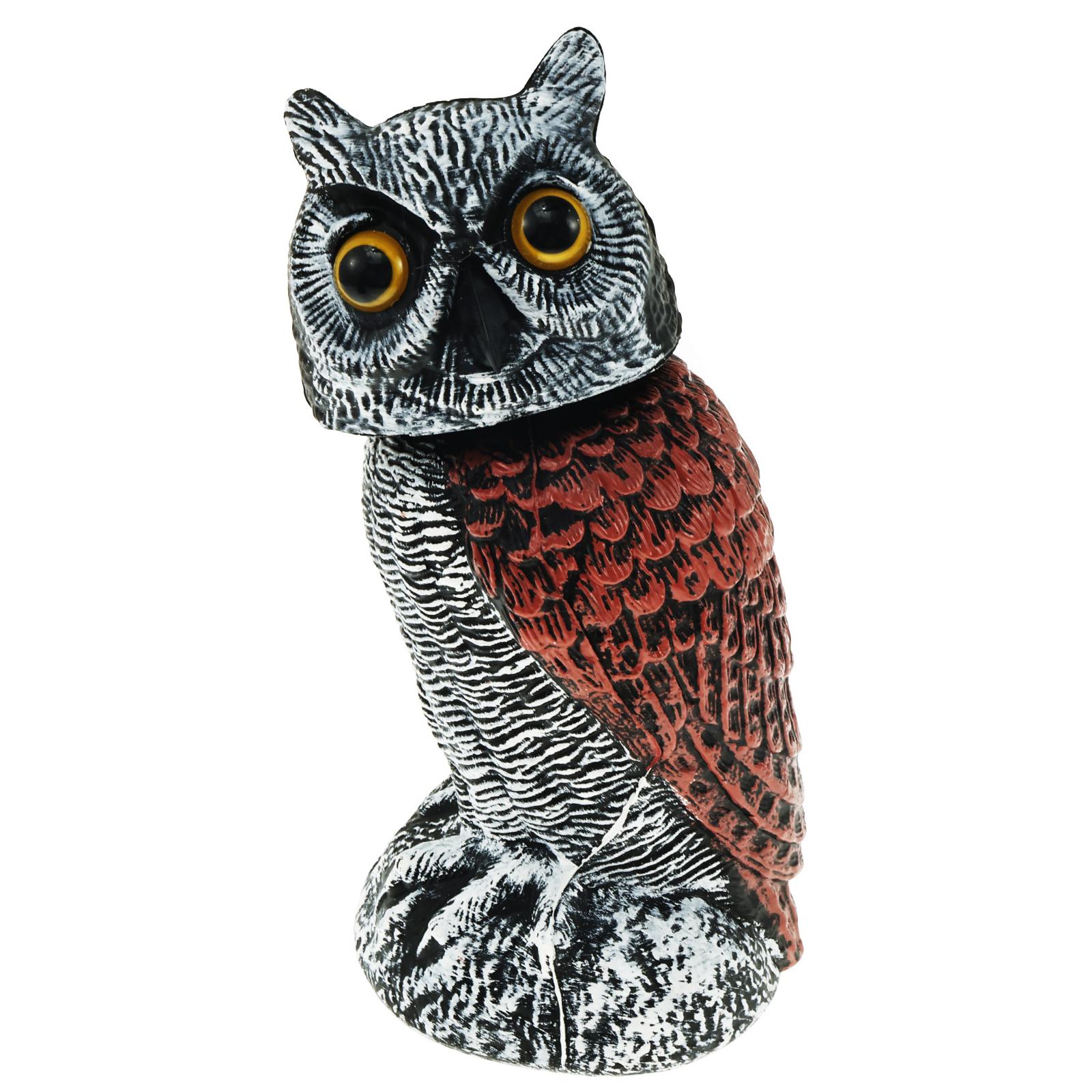 

Вращение на 360°, имитация совы, статуэтка-приманка, активируемая движением, пугало, трясущееся головой, реалистичное средство отпугивания птиц