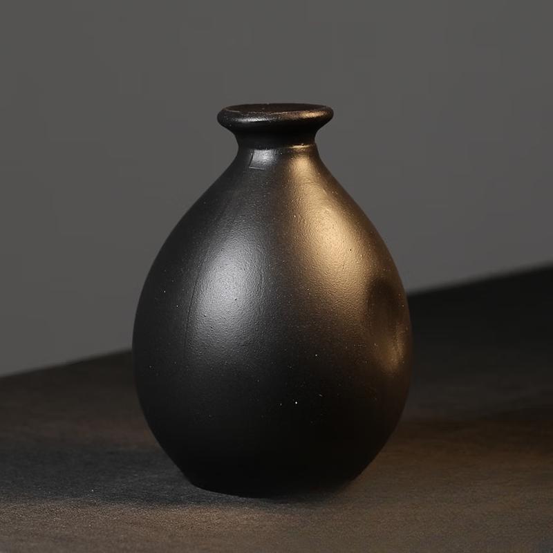 Shangqi Ceramic Matte Black Baijiu Storage Jars (Set of 2)