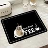 1pc Creative Pattern Printed Coffee Machine Mat Kitchen Counter Quick Water Absorption Utensil Drying Mat Desktop Drainage Mat