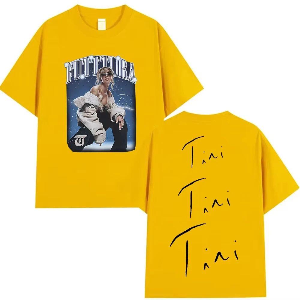 Koszulki Hip Hopowe Piosenkarka TINI STOESSEL Futtura Tour Nowy Album Koszulki Graficzne Moda Harajuku Krótki Rękaw Bawełna Codzienne Streetwear