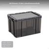 2Pack Black Transparent Plastic Storage Bins with Lid, Stackable Organizer