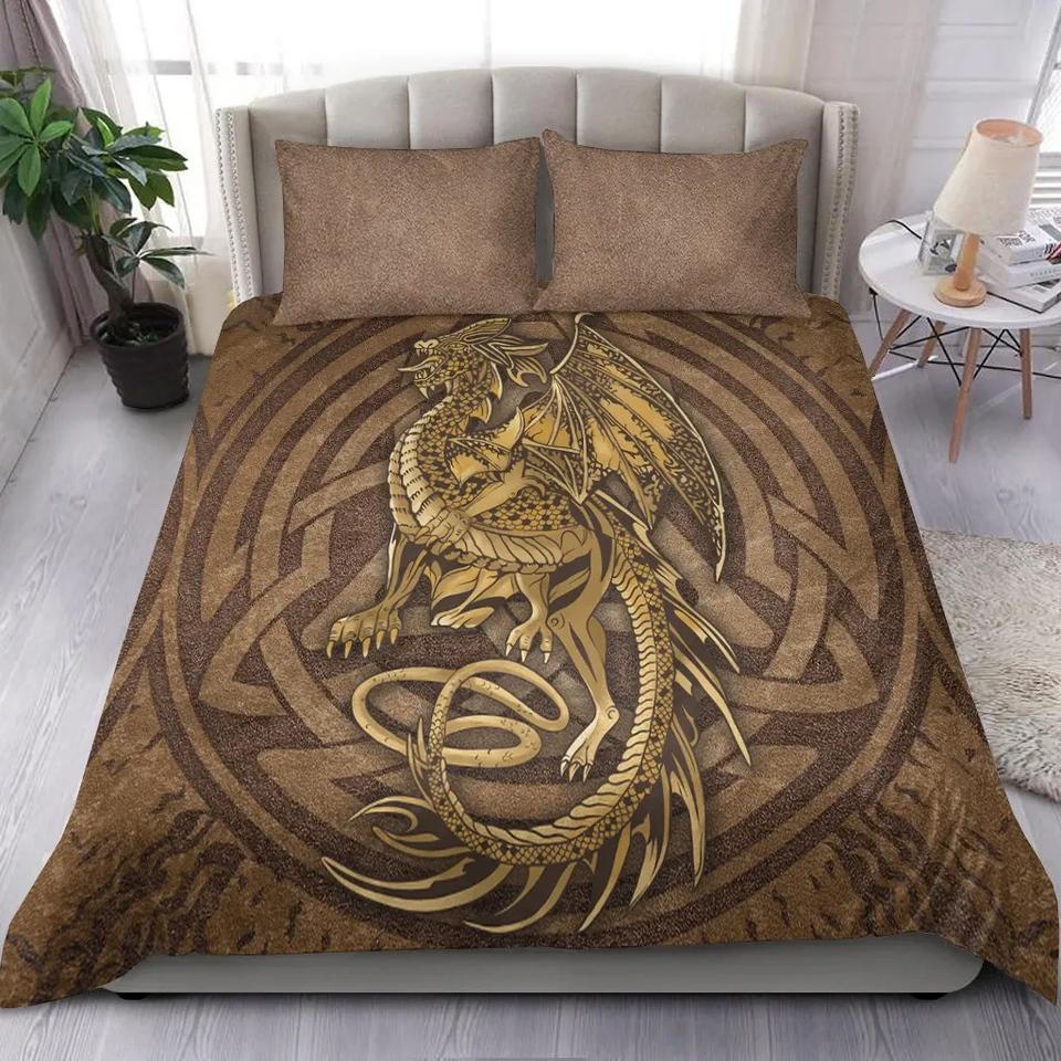 Red Dragon King Queen Duvet Cover Western Mythical Animals Bedding Set For Kids Teens Adults Magical Creature 2/3Pcs Quilt Cover