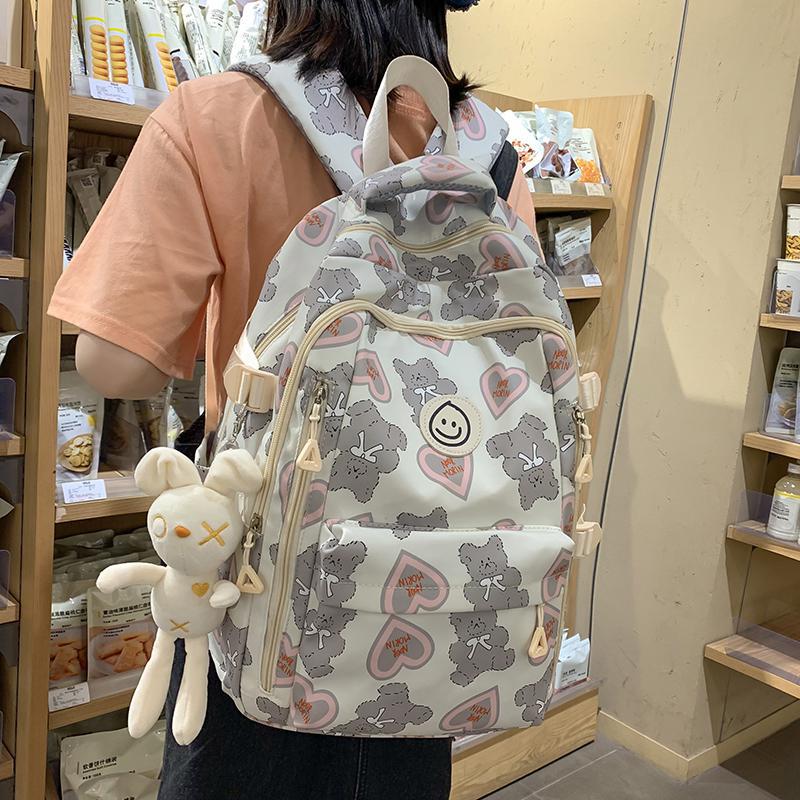 Schoolbag Schoolbag for Female Junior High School Students Large Capacity Middle School Students Graffiti Girl Backpack for College Students