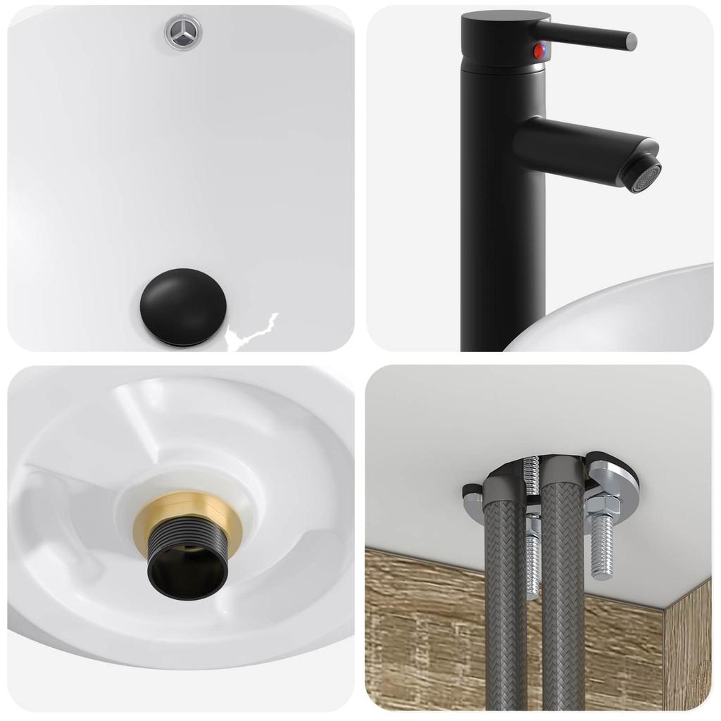 Bathroom Furniture Set 4 Pcs Sonoma Oak Engineered Wood and Glass