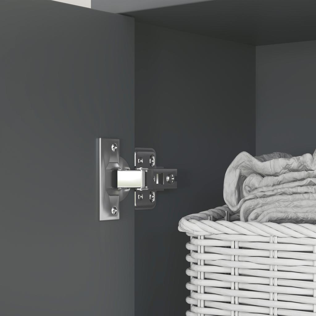 Bathroom Storage Cabinet with 2 Cupboards, Drawer, Open Compartments, Grey