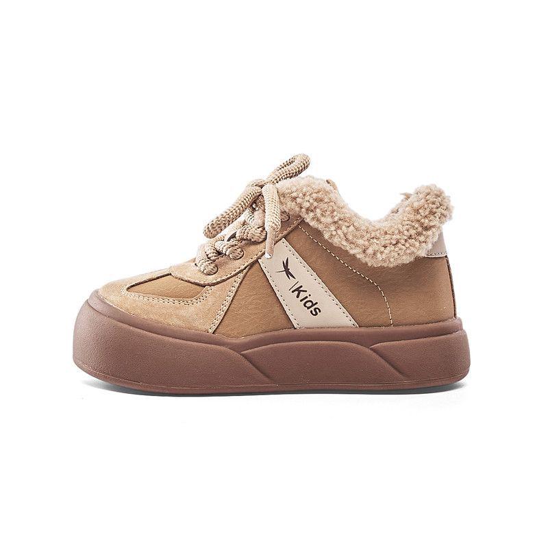 

2025 Winter High-Top Velvet Cotton Shoes for Kids: Unisex Forrest Gump Sneakers 28 коричневий