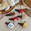 Cartoon Leather Rabbit Panda BB Clip Baby Girl Hairpin Cute Bangs Side Clip Hair Clip Kids Headwear Children's Hair Accessories