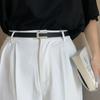 New Vintage Korean Female Trouser Dress Decoration Leather Belt Metal  Buckle Thin Waistband
