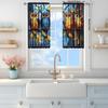 2 Piece Colorful Glass Owl Simulation Window Curtain   Suitable for Gifting To Family and Friends