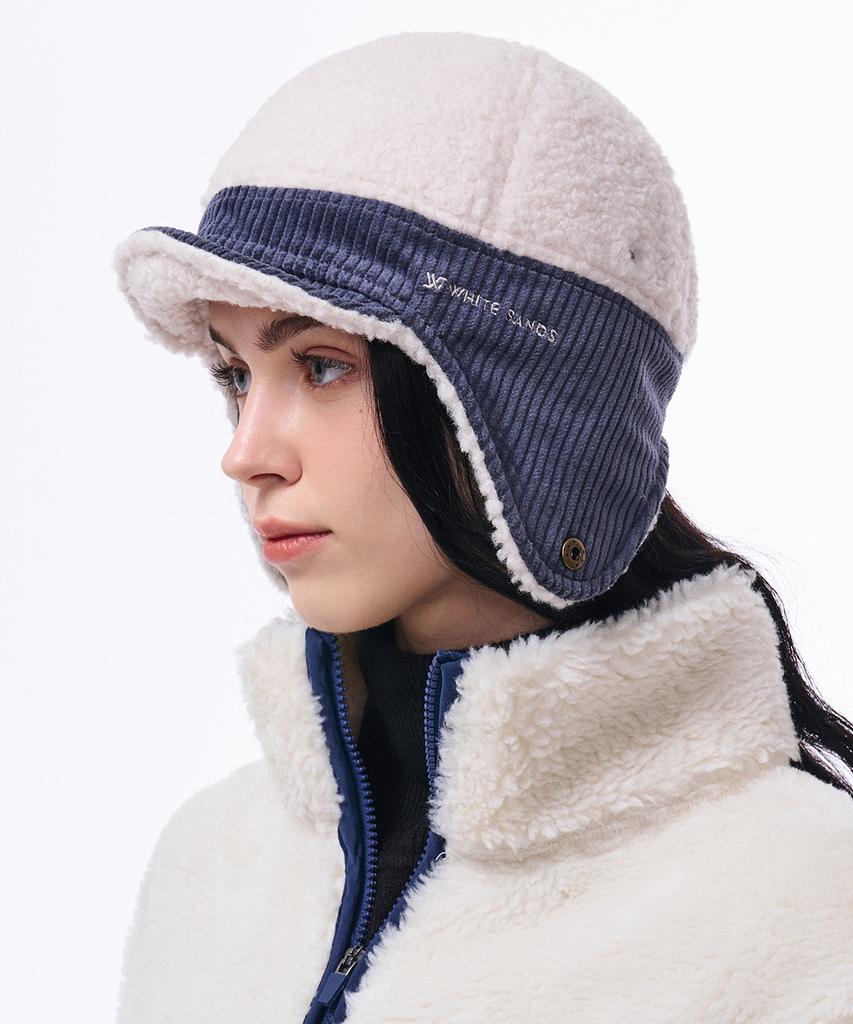Hwaiteusaenjeu Corduroy Short Fleece Earmuff Cap Harcot (6 Colors)