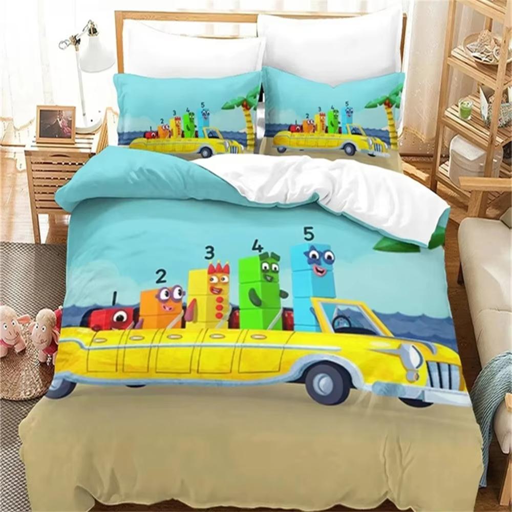 Fashion 3D Print Cartoon N-Numberblocks Bedding Set Double Twin King Duvet Cover Comforter Pillowcase Boys Girls Adults Bedroom