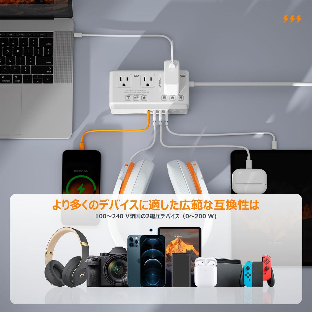 Transformer for International Korea 220V to TESSAN International Transformer with SE Type Plug Extension International Outlet Conversion L Worldwide 3