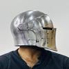Barbute Visor Helmet ~ Medieval Steel Helmet With Inner Linner And Wooden Stand