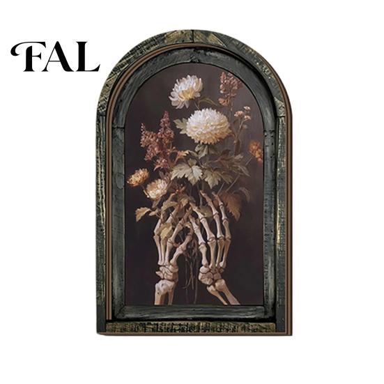 Spooky Gothic Room Decor Halloween Arched Wooden Wall Decor, Ghost Cat Hanging Ornament, Distressed Atmosphere Home Accents Tabletop Plaque,