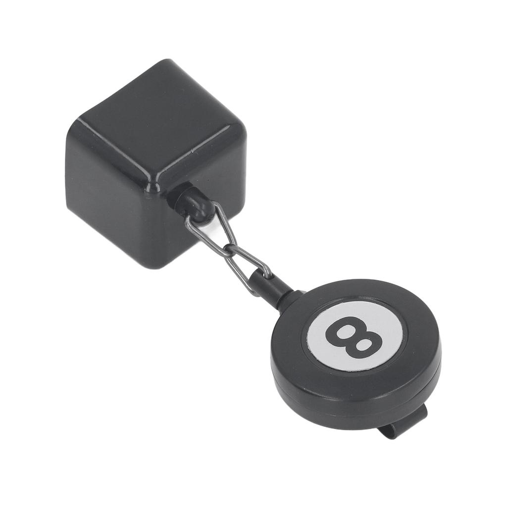 Retractable Octagonal 8 Ball Chalk Holder Billiard Pool Cue Chalk Box with Belt Clip Black