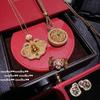 Vintage-Inspired Gold-Plated Filigree Flower Window Compass Pendant Necklace With Zircon Stone Adjustable Chain Women