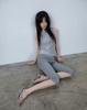 Yokitoki Folding Shirring Capri Leggings [Grey]