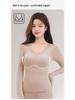 Women’s Cashmere Silk Slimming Underwear Set with Built-In Bra: Warm Cotton-Wool Long Sleeve Top & Bottoms for Autumn/Winter
