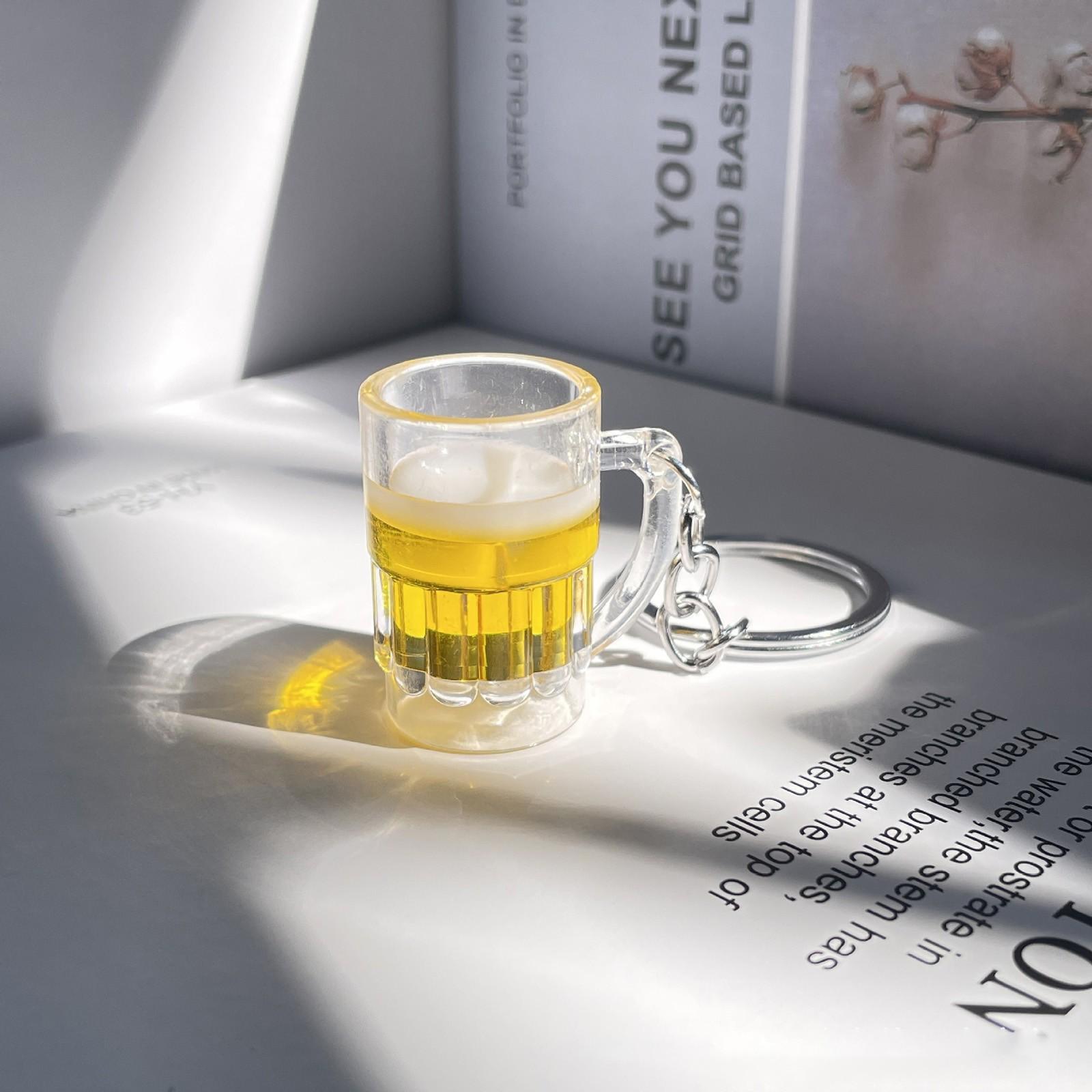 

Брелок для ключей True Proof Beer Glass, пивные украшения, креативный пивной бокал, пивные украшения, брелок для ключей One Size жёлтый